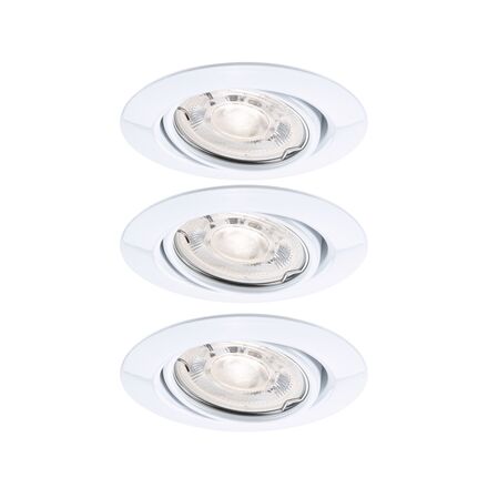 PAULMANN LED vestavné svítidlo Base GU10 Flat výklopné 3x4,9W 230V stmívatelné 2700K bílá