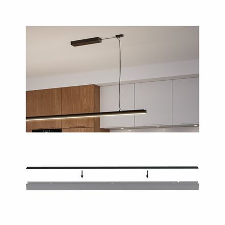 PAULMANN Linion příslušenství rovný kryt černá mat 1000x36mm