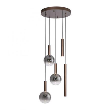 PAUL NEUHAUS LED závěsné svítidlo BOWL, hnědé, stmívatelné, kruhové SimplyDim 2700K