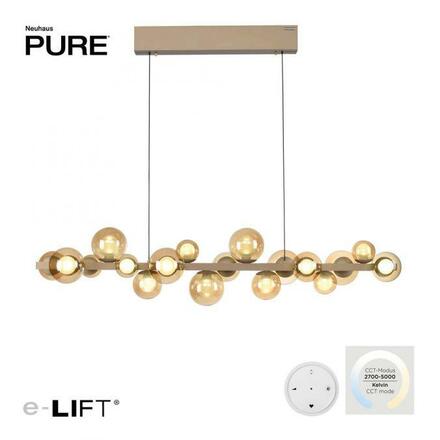PAUL NEUHAUS LED závěsné svítidlo PURE E-Popup elektrické 2700-5000K bronz / amber / satin 2557-97
