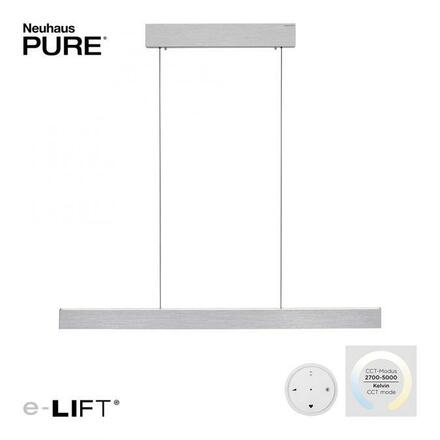 PAUL NEUHAUS LED závěsné svítidlo PURE-E-MOTION hliník elektricky nastavitelná výška 2700-5000K PN 2570-95