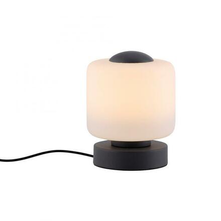 PAUL NEUHAUS LED stolní lampa antracit, kruhová, dotykový stmívač, nadčasový design 3000K