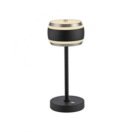 PAUL NEUHAUS LED nabíjecí stolní lampa PURE Falling Rings, černá / metalická šedá , dotykový vypínač 2200-5000K