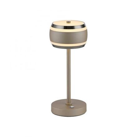 PAUL NEUHAUS LED nabíjecí stolní lampa PURE Falling Rings, bronzová, dotykový stmívač, 2200-5000K