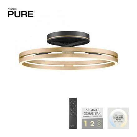 PAUL NEUHAUS Stropní svítidlo PURE Loop LED 7W 2700-5000K + LED 30W 2700-5000K černá/zlatá slonová kost 6552-68