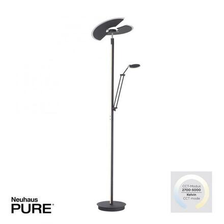 PAUL NEUHAUS PURE Mutil LED stojací lampa se čtecí lampou stmívatelné 2700-5000K antracit 678-13