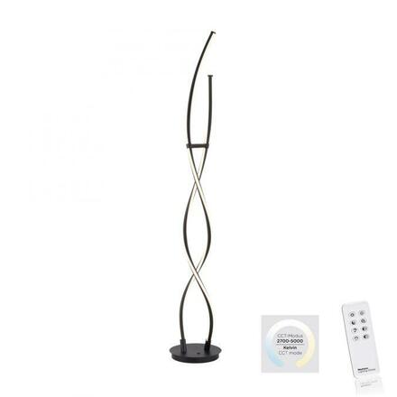PAUL NEUHAUS LED stojací svítidlo černé zakřivené stmívatelné dálkový ovladač CCT 2700-5000K PN 998-18