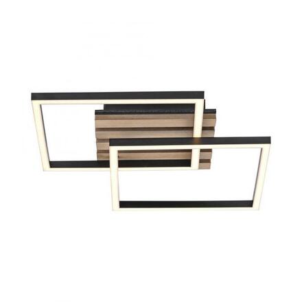 JUST LIGHT Stropní svítidlo AKUSTIKA, dřevo, přírodní, černé, moderní otočné 3000K