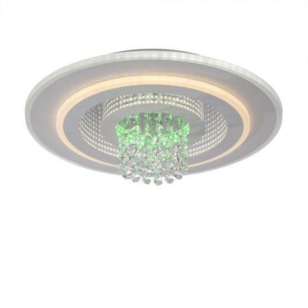 JUST LIGHT LED stropní svítidlo TOLAGO, bílé, s tunelovým efektem a křišťálem RGB/3000-6500K