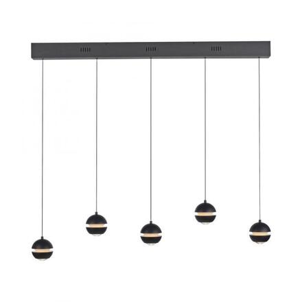 JUST LIGHT Kolekce Schöner Wohnen LED závěsné svítidlo černé, 5-ramenné, nastavitelná výška, krokově stmívatelné 3000K