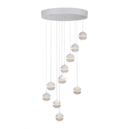 JUST LIGHT Kolekce Schöner Wohnen LED závěsné svítidlo LINI, bílé, 10-ramenné, stmívatelné, krokově stmívatelné 3000K