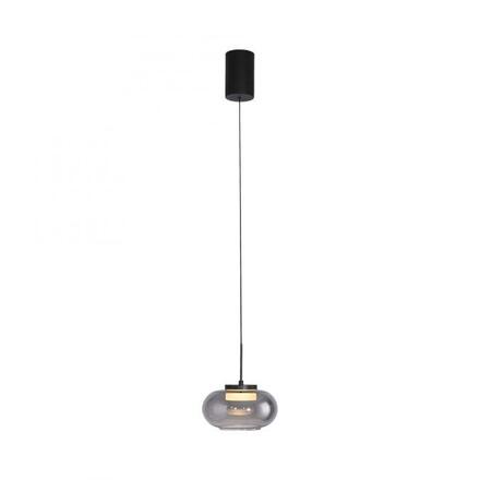 JUST LIGHT Kolekce Schöner Wohnen závěsné svítidlo SIA černá, kouřové sklo, stmívatelné, SimplyDim 3000K