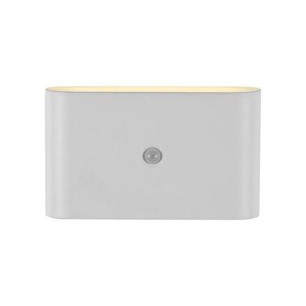 JUST LIGHT LED nástěnné svítidlo na baterie AKKU-ZIDDY, bílá, IP44, nabíjecí, pohybové čidlo 3000K