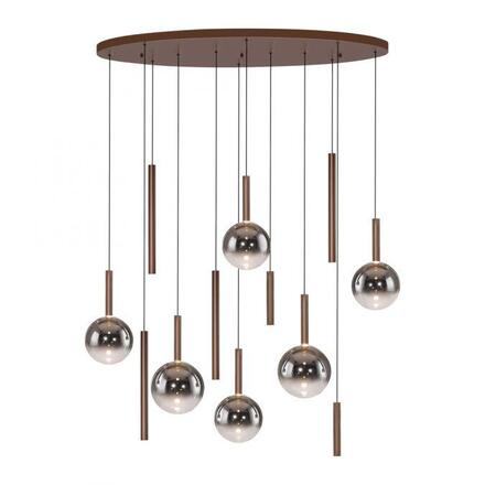 PAUL NEUHAUS LED závěsné svítidlo BOWL, hnědé, stmívatelné vypínačem SimplyDim 2700K