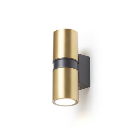 RENDL MANO nástěnná česaná mosaz/černá 230V GU10 2x8W IP54 R14127