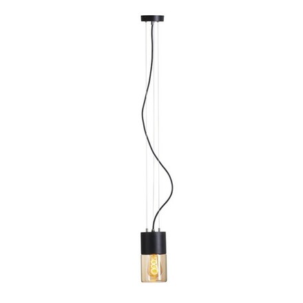 RENDL QUINN závěsná černá jantarové sklo 230V E27 11W IP54 R14130