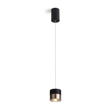 RENDL JUNIPER závěsné svítidlo stahovatelná černá/zlatá 230V LED 15W 30° 3000K R14219