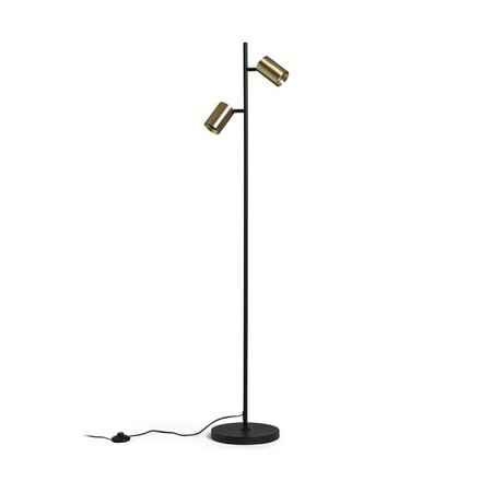 RENDL FLYNN II stojanová lampa černá/česaná mosaz 230V GU10 2x9W R14267