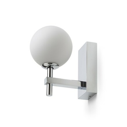 RENDL PEGGY nástěnné svítidlo chrom/opálové sklo 230V G9 6W IP44 R14388
