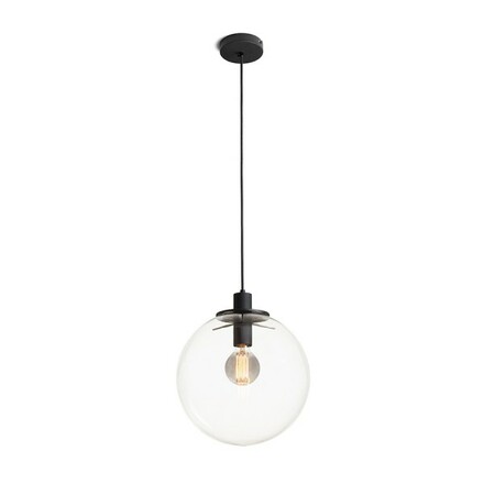 RENDL BOULDER 30 závěsné svítidlo čiré sklo/černá 230V E27 15W R14393