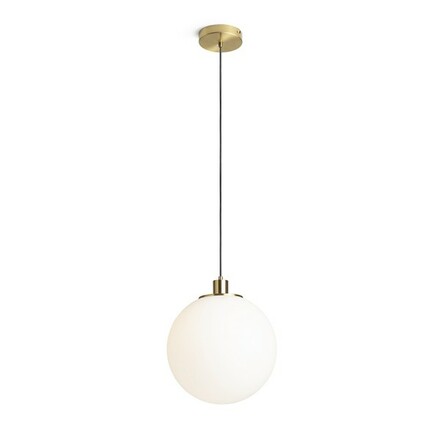 RENDL BOULDER 30 závěsné svítidlo opálové sklo/česaná mosaz 230V E27 15W R14394