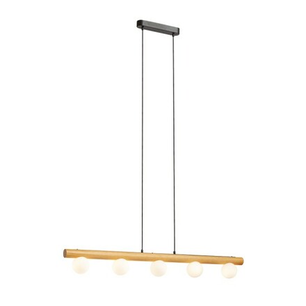 RENDL NOCTIS závěsné svítidlo dřevo/opálové sklo 230V G9 5x7W R14460