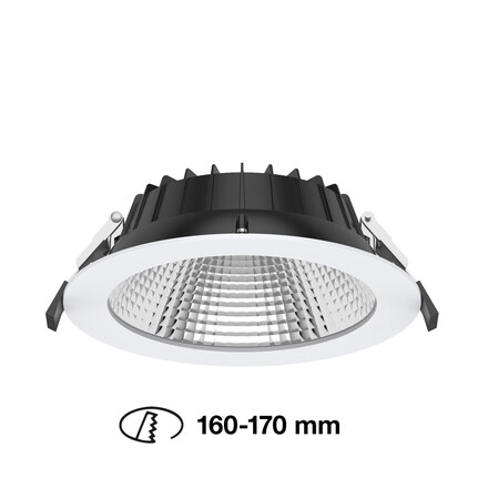 SLC vestavné LED svítidlo Shift pr.160-170 mm bílé 1900lm 3000/4000K Ra80 bez driveru IP54/IP40 UGR19