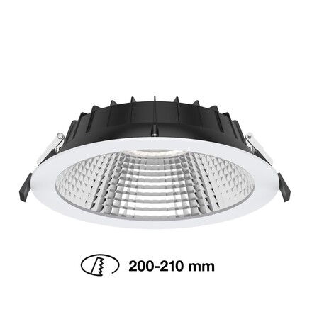SLC vestavné LED svítidlo Shift pr.200-210 mm bílé 2400lm 3000/4000K Ra80 bez driveru IP54/IP40 UGR19