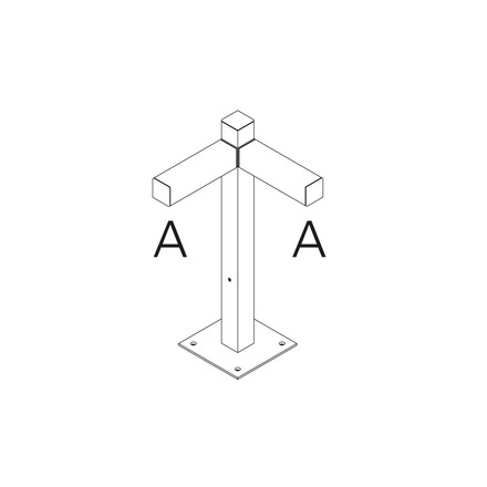 Artemide venkovní sloupek Walking Pole 600 Architectural Outdoor, 2x90° hlavice, 60 cm