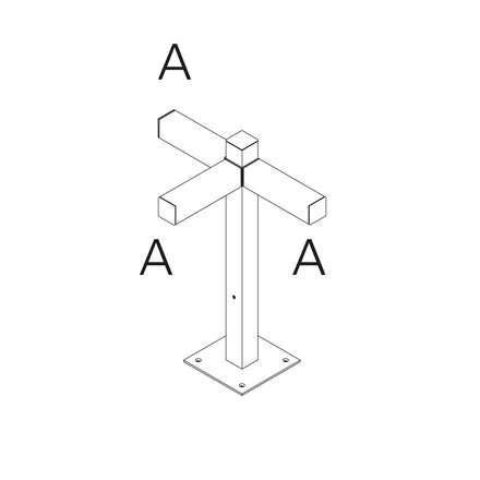 Artemide venkovní svítidlo Walking Pole 600 Architectural Outdoor 3x180° hlavic