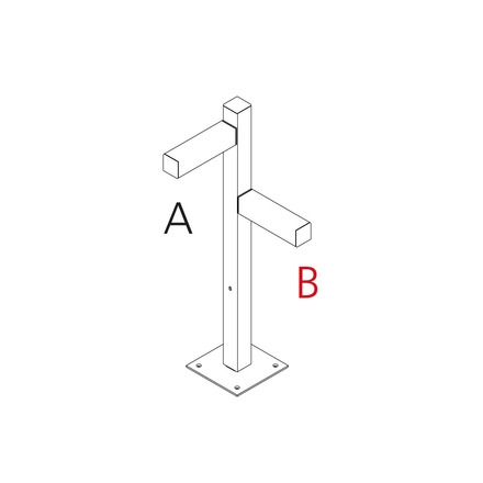 Artemide venkovní svítidlo Walking Pole 900 Architectural Outdoor, 2 hlavice 90°