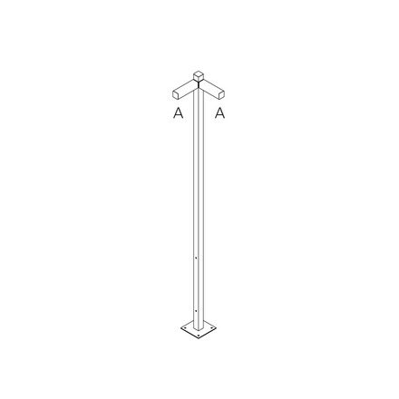 Artemide venkovní svítidlo Walking Pole 2500 Architectural Outdoor, 2x90° hlavice, 250 cm