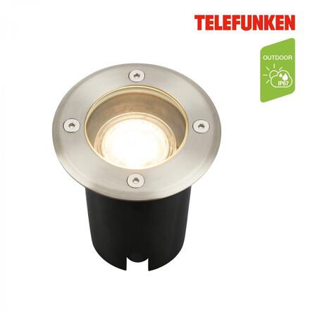 BRILONER TELEFUNKEN venkovní svítidlo do země, vodotěsné IP67, tvrzené sklo, GU10 patice, kruhové 322702TF