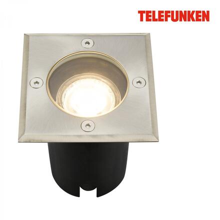 BRILONER TELEFUNKEN venkovní svítidlo do země, vodotěsné IP67, tvrzené sklo, GU10 patice, hranaté 322802TF