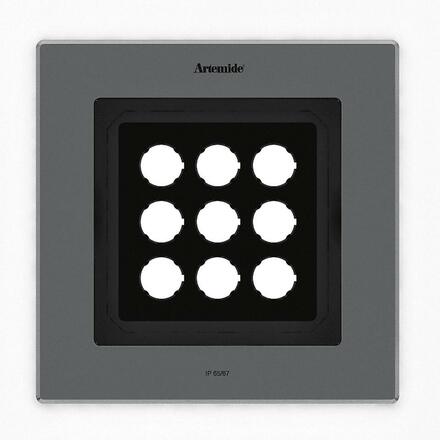 Artemide Ego Flat 220 downlight čtverec EL 3000K Inox IK10 T42016ELPTW00