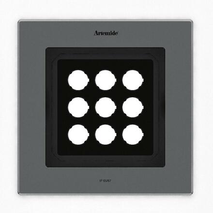 Artemide Ego Flat 220 downlight čtverec EL 3000K Inox IK10 T42016ELPTW00