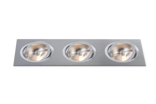 BPM Vestavné svítidlo Aluminio Plata, kartáč.hliník 27LEDx3W, 230V 3052LED.D40.3K