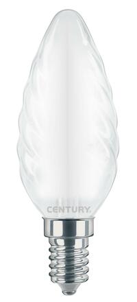 CENTURY LED FILAMENT SVÍČKA TWIST SATÉN 4W E14 3000K 470Lm 360d 35x97mm IP20 CEN INSTOR-041430