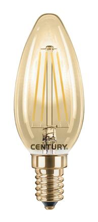 CENTURY LED FILAMENT SVÍČKA EPOCA 4W E14 2200K 320Lm 360d DIMM 35x97mm IP20 CEN INVM1D-041422