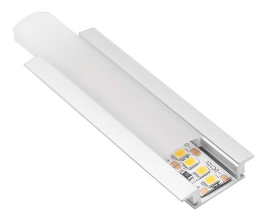 CENTURY AL PROFIL pro LED pásek 15mm plochý zapuštěný opálový kryt 25x8mm IP20 délka 2m CEN KPRI-2508