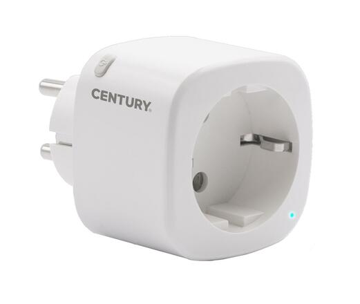 CENTURY Zástrčka-Zásuvka SMART 16A-220-240V-IP20 ovládaná SMARTPHONEM přes WIFI nebo hlasem. Možnost zapnutí nebo vypnutí spotřebičů. Tuya WiFi