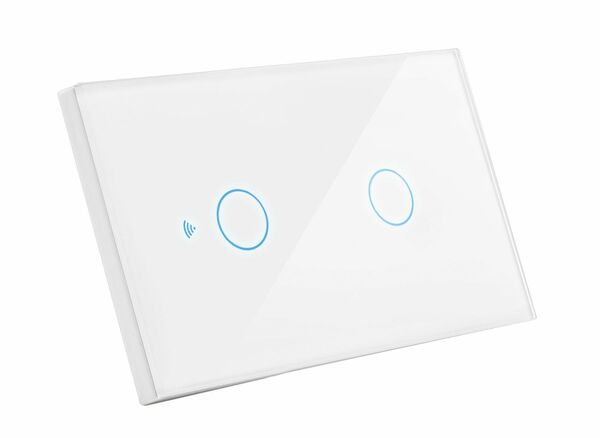 CENTURY Přepínač SMART zapuštěný dvojitý-5A-220-240V IP20 ovládaný SMARTPHONEM přes WIFI nebo hlasem. Vhodný do instalční krabice BTICINO 503E 3 moduly. Tuya WiFi