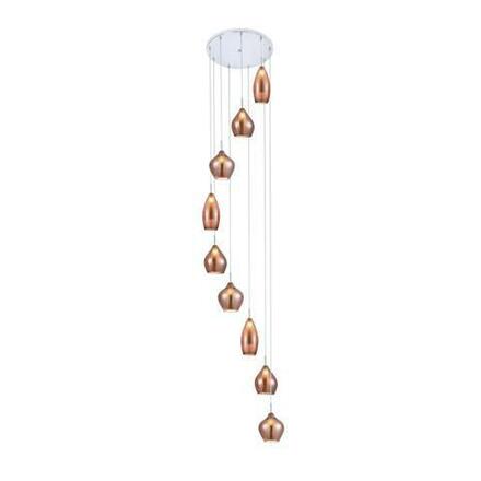 Závěsné svítidlo AZzardo Amber Milano 9 copper AZ3134 G9 9x40W IP20 50cm měděné