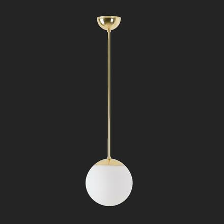 OSMONT ADR70454 ADRIA P1 závěsné skleněné svítidlo mosaz leštěná / bílá IP40 3000 K 9W LED DALI