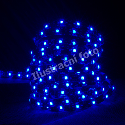 McLED LED pásek SMD3528 modrá, DC12V, IP54, 8mm, bílý PCB pásek, 30 led/metr 121.186.10.0