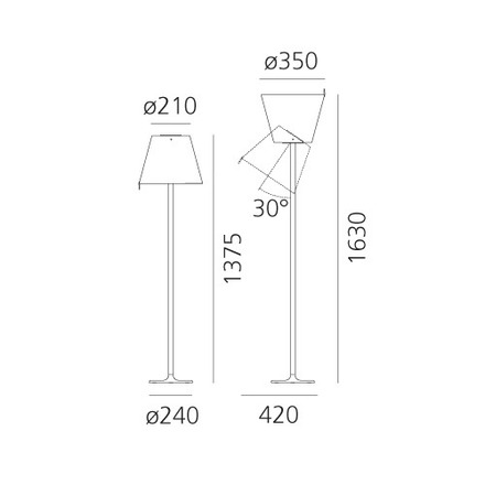 Artemide stojací lampa Melampo Floor 34 W 220-240 V Ecrù