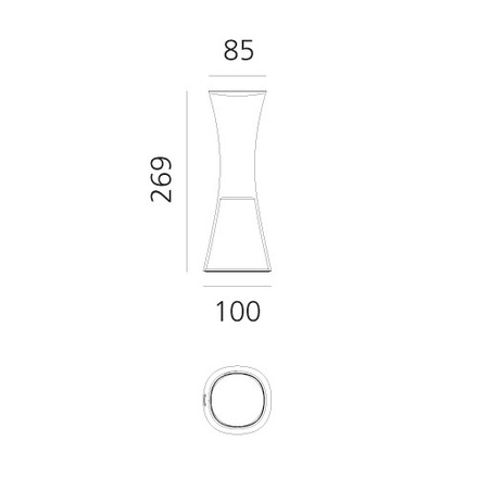 Artemide stolní svítidlo Come Together 2,4 W 2700K měď, dobíjecí