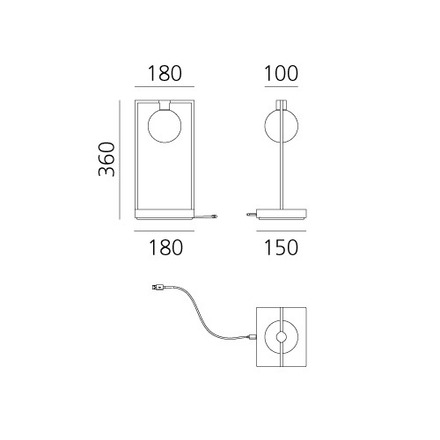 Artemide stolní LED svítidlo Curiosity 36 1,7 W 3000K stmívatelné bateriové