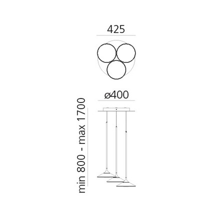 Artemide závěsné svítidlo Orsa Cluster 3 Design Collection 22 W 220-240 V stmívatelné 3000K