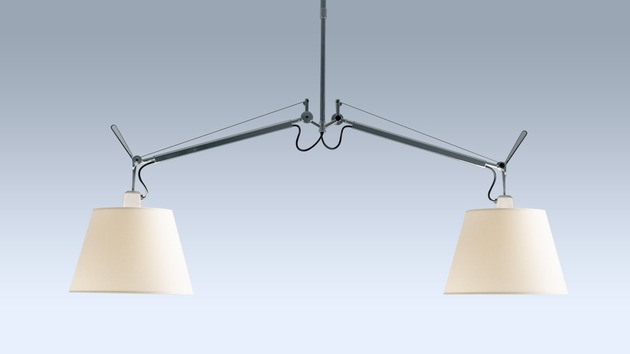 Artemide závěsné svítidlo Tolomeo Basculante Due Bracci E27 max 2x21 W bez stínítka